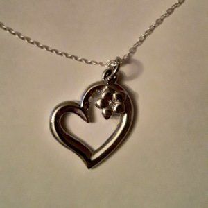 Heart With Flower Necklace